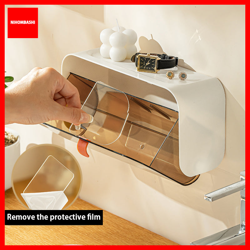 Sanitary Pad Organizer Wall Mounted Adhesive Bathroom Box for Makeup