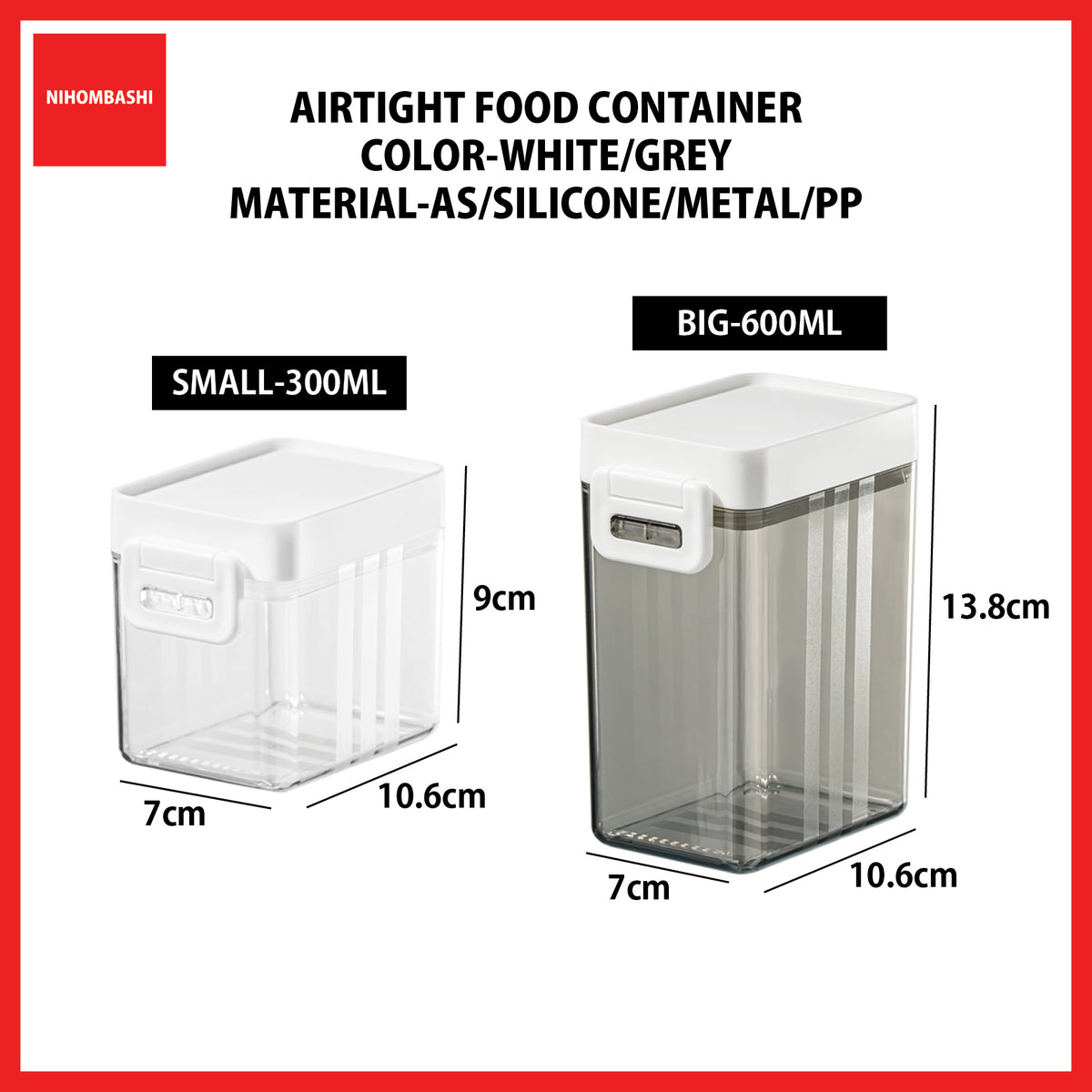 Airtight Food Storage Container with 5g Spoon, Stackable for Milk Powder