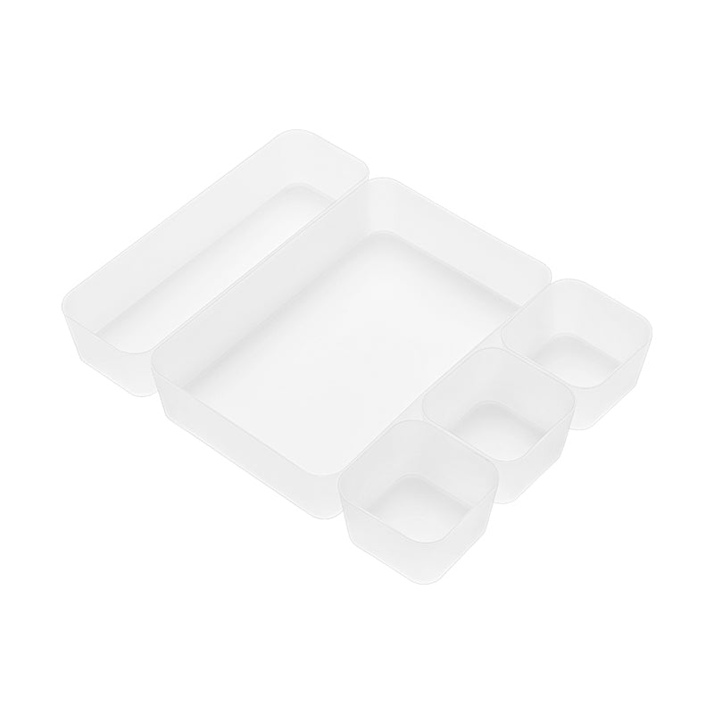 Semi-clear drawer organiser trays