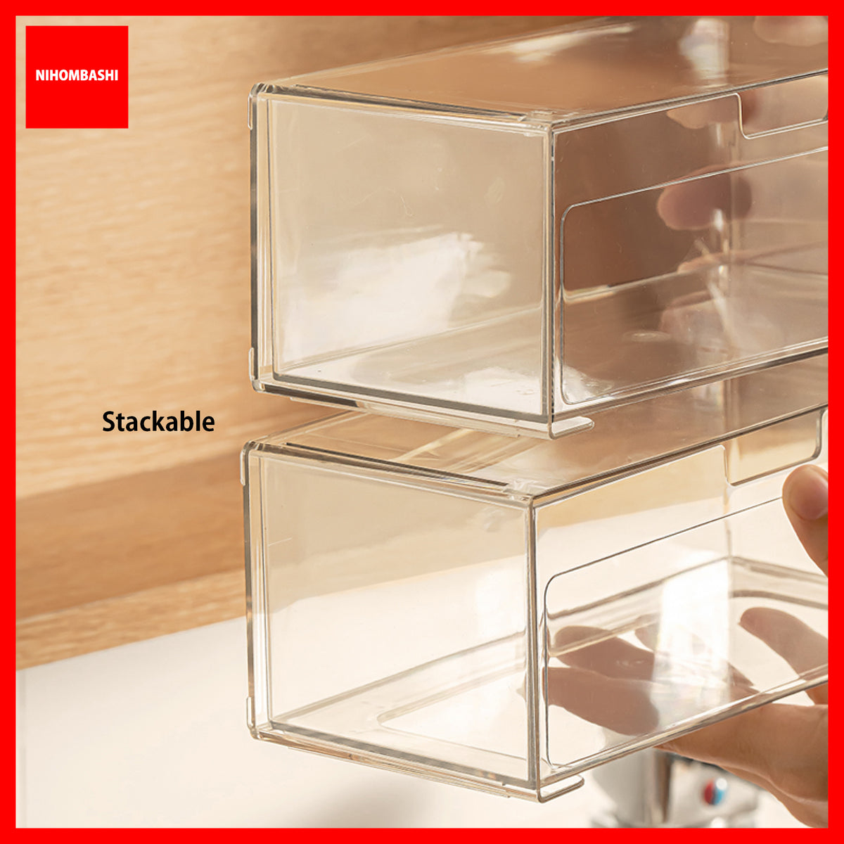 Desk Organizer Drawer Stackable Plastic Storage Box for Makeup
