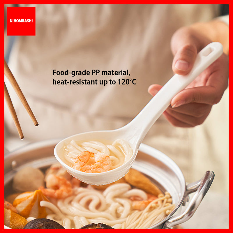 Large Soup Ladle Food Grade PP Deep Spoon Heat Resistant 120°C Grinding Base