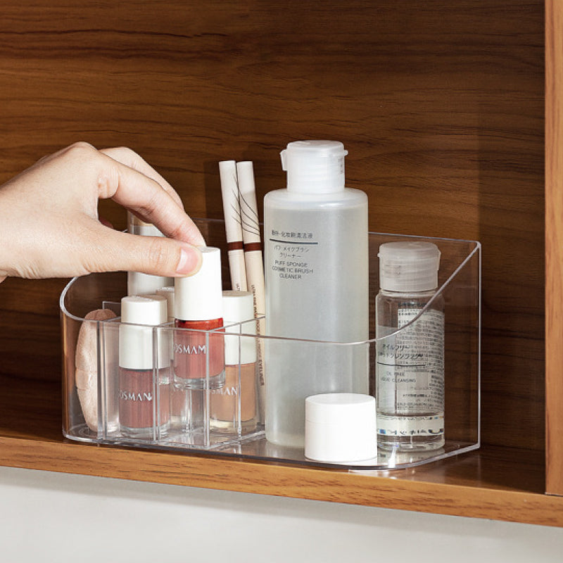 Makeup Organizer Tray Holder with Removable Lipstick Insert, Clear