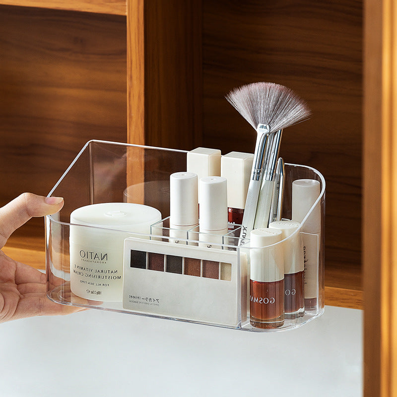 Makeup Organizer Tray Holder with Removable Lipstick Insert, Clear
