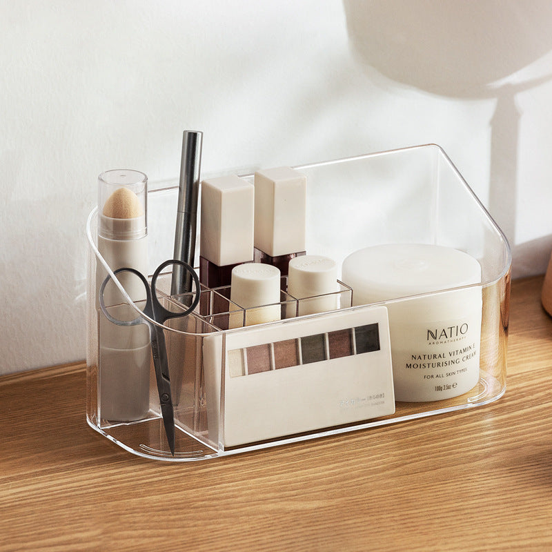 Makeup Organizer Tray Holder with Removable Lipstick Insert, Clear