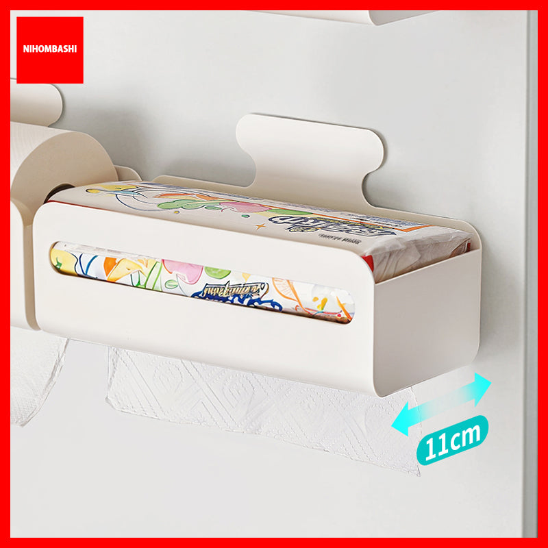 Magnetic Paper Towel Holder for Fridge No Drill Kitchen Tissue Organizer