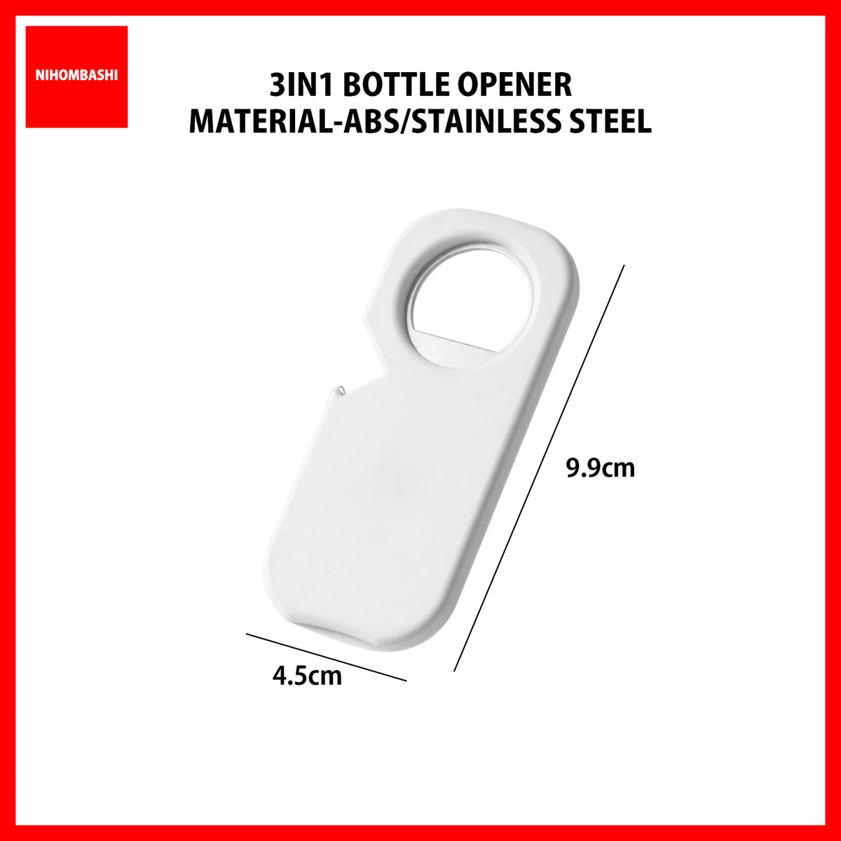 Magnetic Bottle Opener 3in1 for Beer Bottles Cans and Jars Fridge Magnet