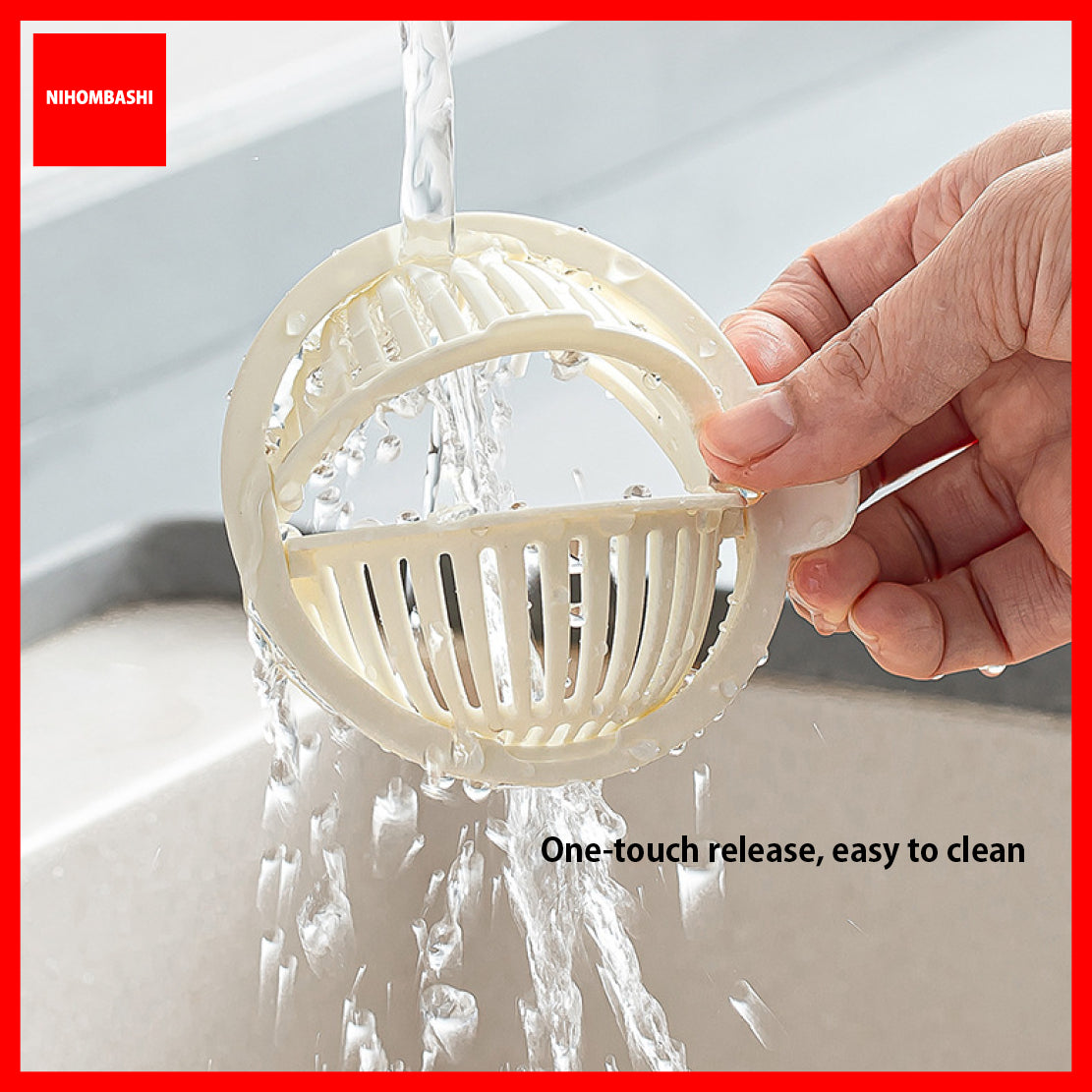 Kitchen Sink Strainer Basket PP Anti-Clog Drain Filter with Thumb Release