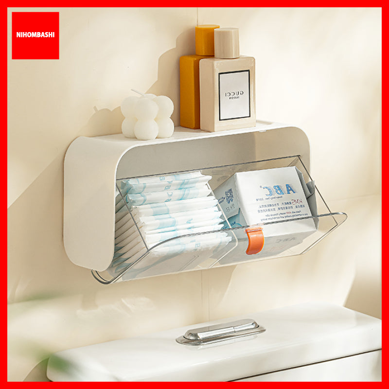 Sanitary Pad Organizer Wall Mounted Adhesive Bathroom Box for Makeup