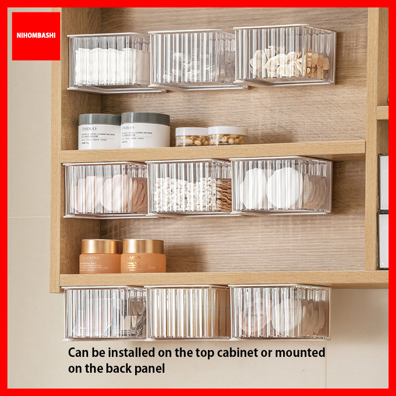 Rotating Makeup Storage Box Organizer Wall Mounted Under Shelf Adhesive