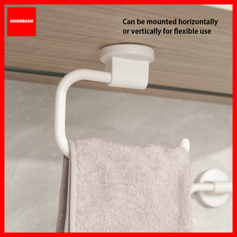 Toilet Roll Holder Self Adhesive No Drill 180 Degree Rotatable Towel Hanger