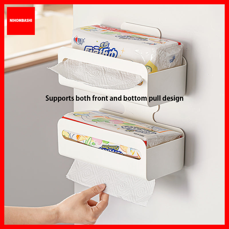 Magnetic Paper Towel Holder for Fridge No Drill Kitchen Tissue Organizer