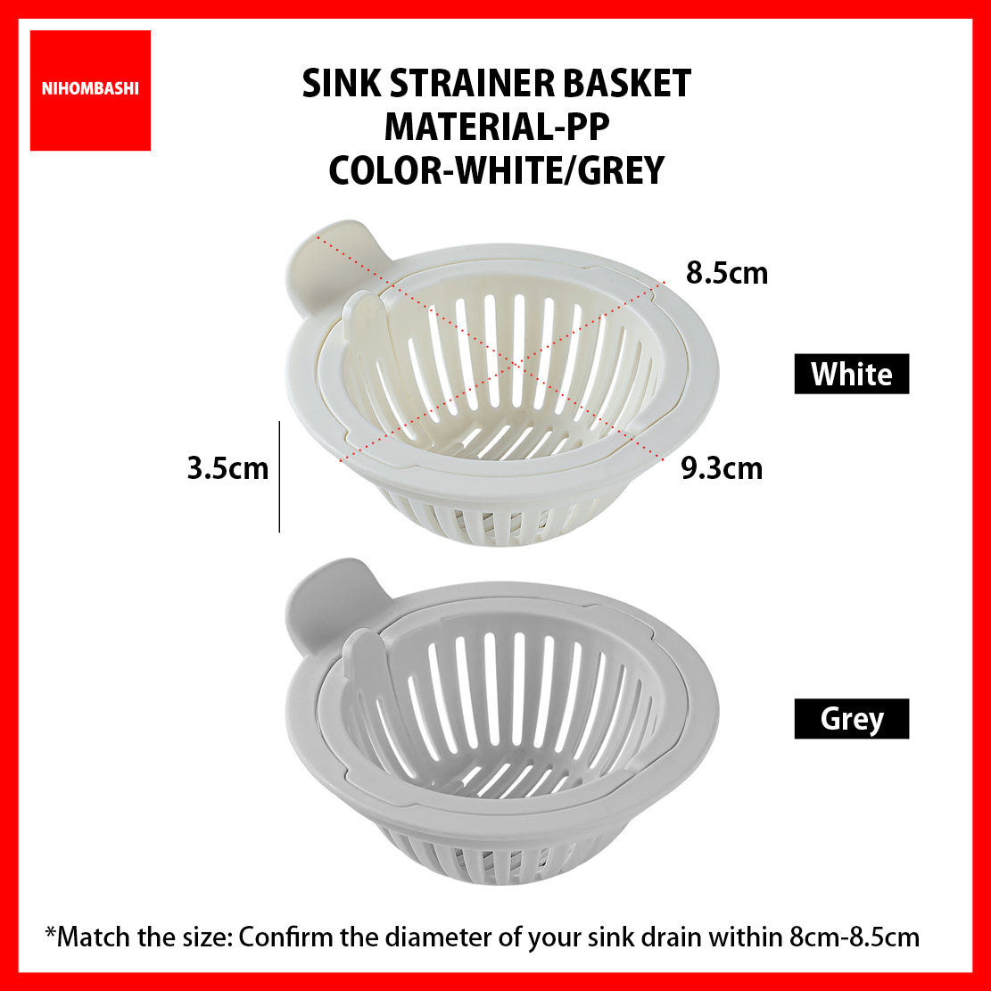Kitchen Sink Strainer Basket PP Anti-Clog Drain Filter with Thumb Release