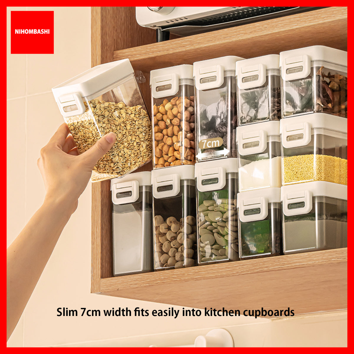 Airtight Food Storage Container with 5g Spoon, Stackable for Milk Powder