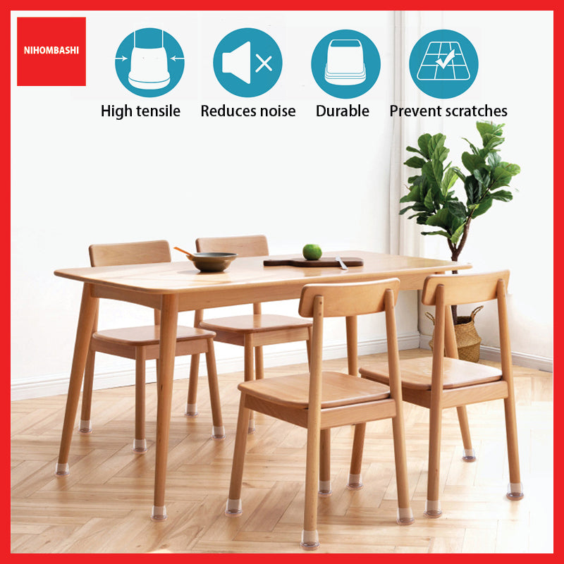 Brown & Clear Chair Leg Floor Protectors, TPE Table & Chair Leg Covers, 4 to 16 Pcs