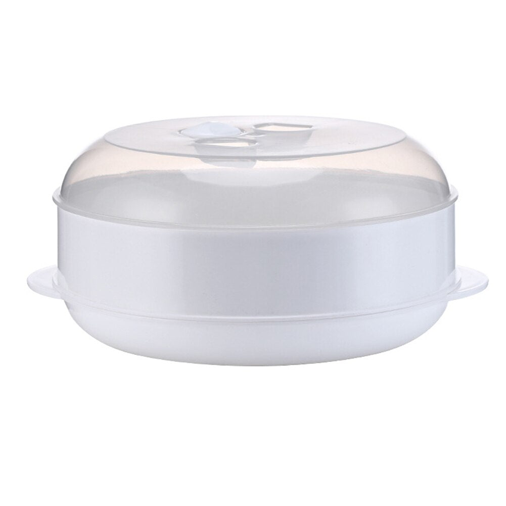 Microwave food steamer with lid