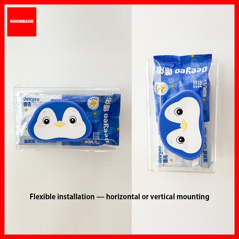 Wet Wipes Holder Clear Acrylic Wall Mounted Adhesive Tissue Dispenser