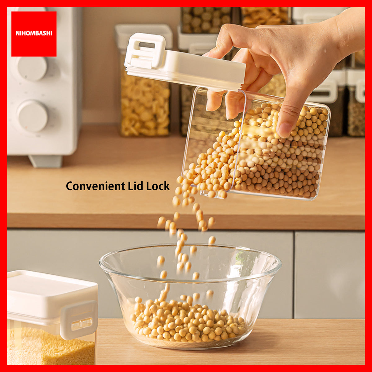 Airtight Food Storage Container with 5g Spoon, Stackable for Milk Powder