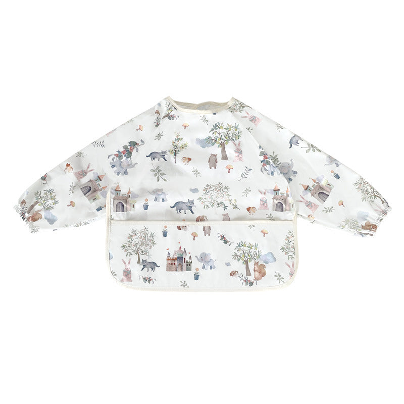 Long-sleeve baby weaning bib