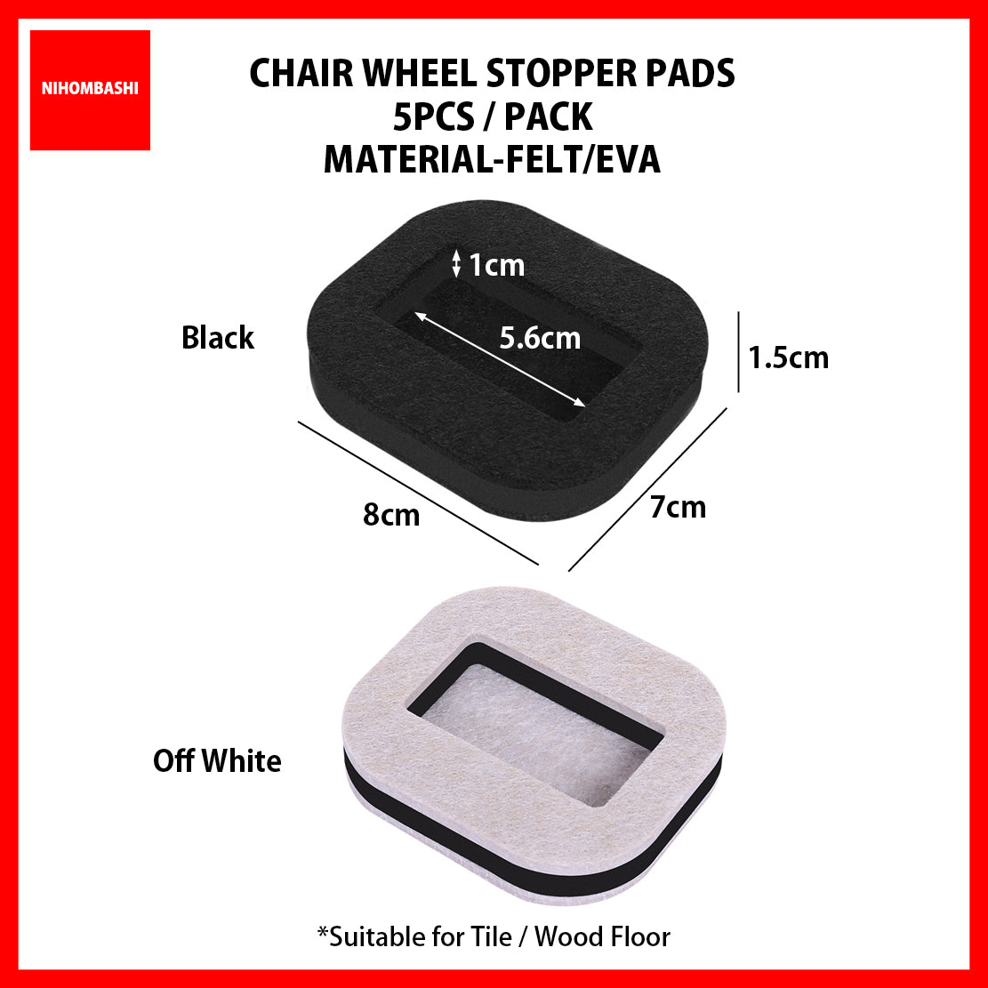 (5pcs) Chair Wheels Stopper Protector Pad