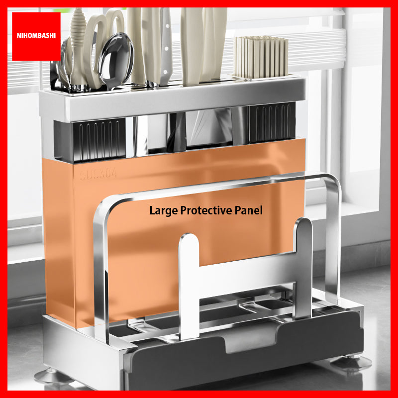 Knife Rack 304 Stainless Steel Pot Lid Cutting Board Holder Suction Base