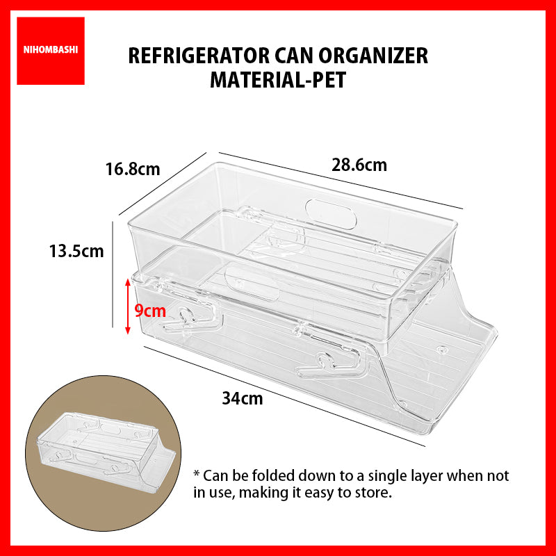Fridge Can Organizer 2 Layer Rolling Drink Dispenser Holds 11 Cans