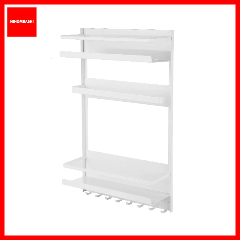 Magnetic Fridge Rack Spice Shelf Paper Towel Holder No Drill Carbon Steel