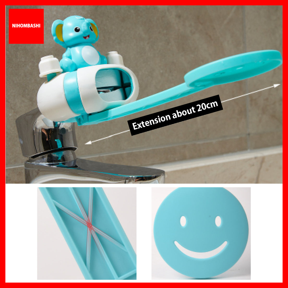 Kids Sink Tap Faucet Extender, Duck and Elephant Spout or Handle