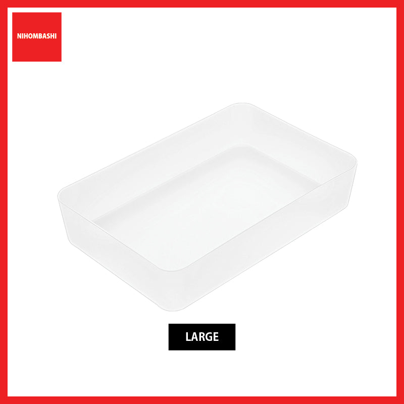 Drawer Organizer Tray, Semi Clear Plastic Divider Box for Makeup and Stationery