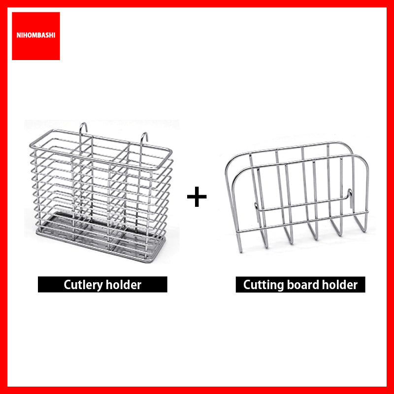 304 Stainless Steel Slim Dish Rack with Drain Tray, Single or 2-Tier