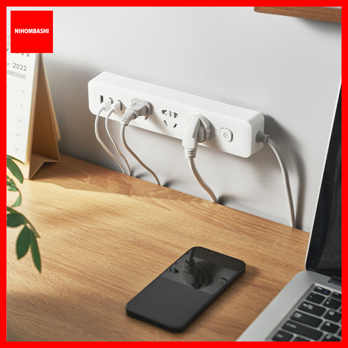 Power Strip Holder Wall Mounted No Drill Adhesive Cable Extender Organizer