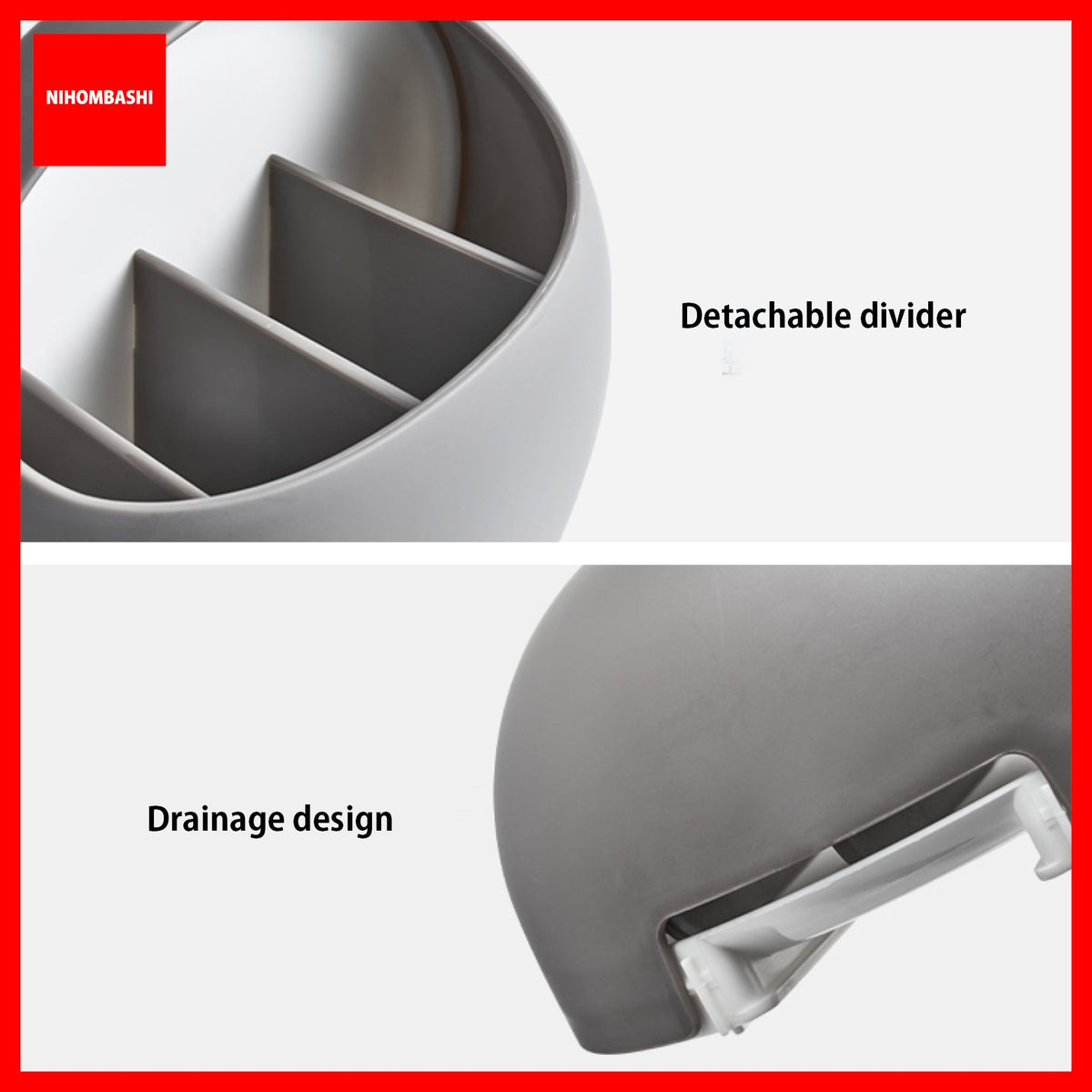 Toothbrush Holder Wall Mounted No Punch Adhesive with Drainage