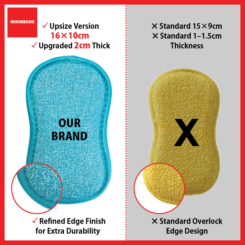 Magic Scrub Dish Sponge, Non-Scratch Double-Sided Kitchen Sponge 5pcs
