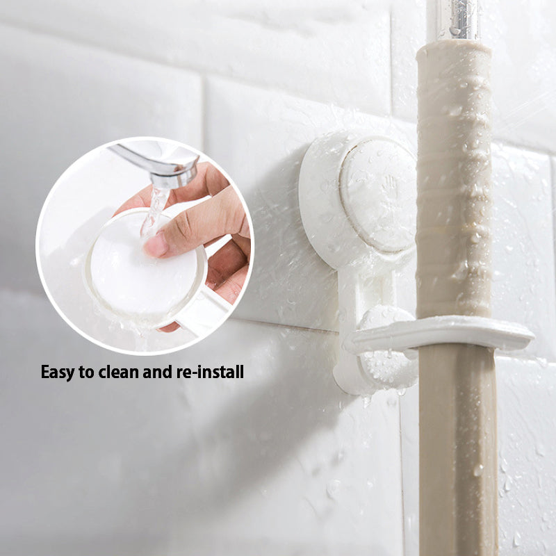 Vacuum Suction Cup Mop Holder Hook, Removable No Drill Broom Hanger