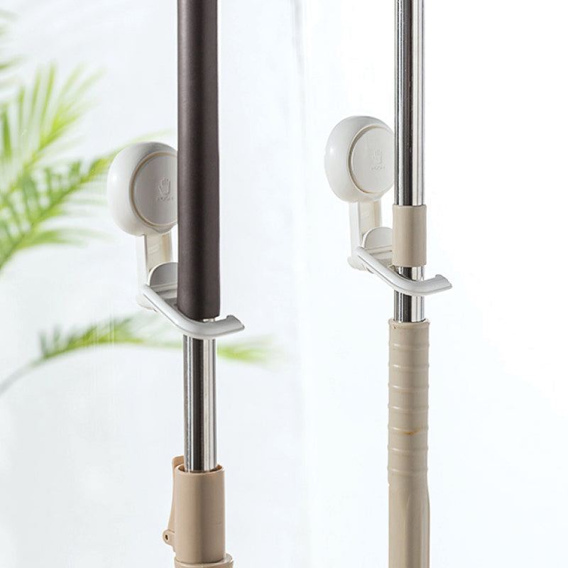Vacuum Suction Cup Mop Holder Hook, Removable No Drill Broom Hanger