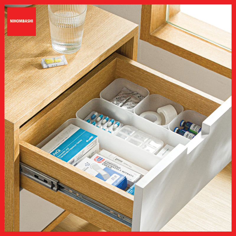 Drawer Organizer Tray, Semi Clear Plastic Divider Box for Makeup and Stationery