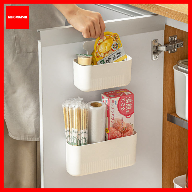 Magnetic Fridge Organizer Box, Kitchen Wall Holder with Adhesive Tape
