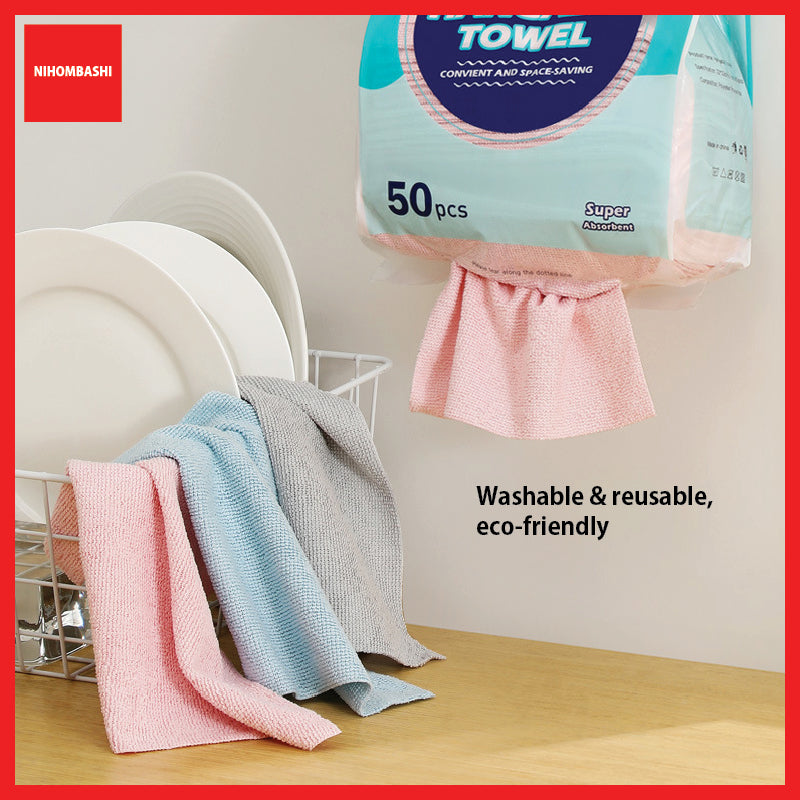 Microfiber Cleaning Cloth Pull-Out Pack 22x22cm, Kitchen Dish Towel