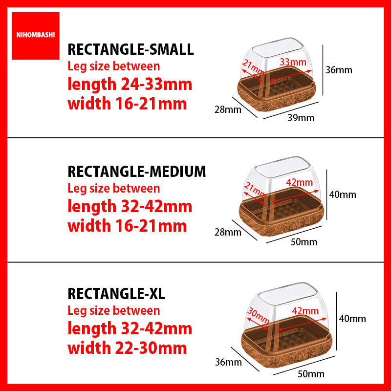Brown & Clear Chair Leg Floor Protectors, TPE Table & Chair Leg Covers, 4 to 16 Pcs