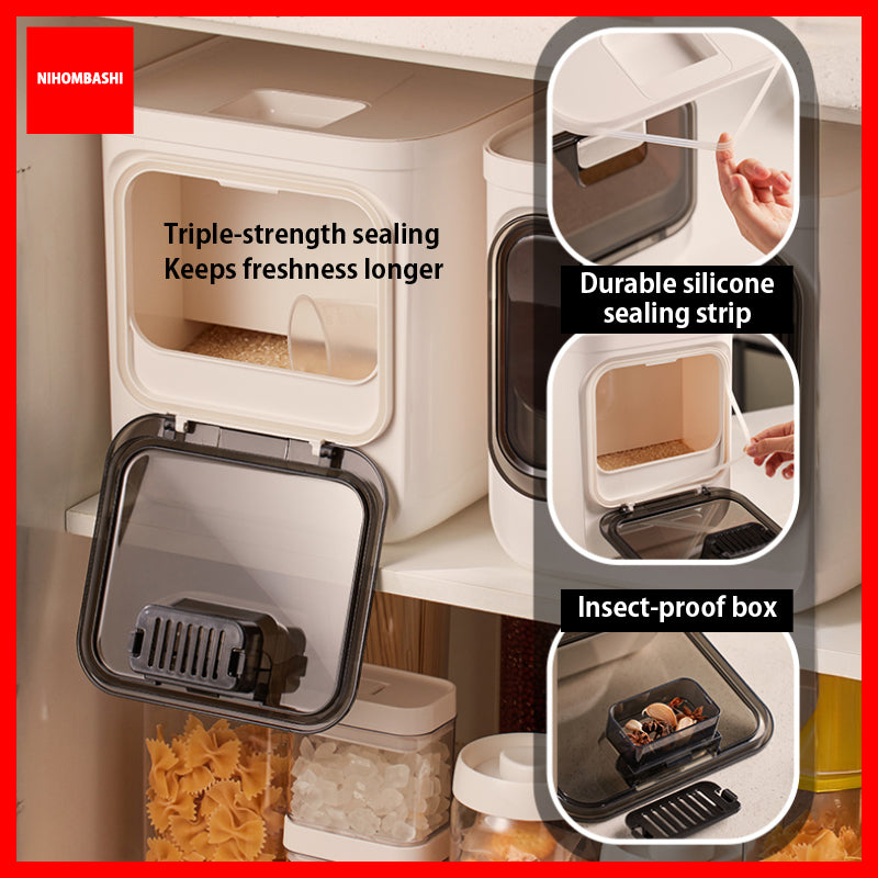 10kg Rice Dispenser Storage Container, Airtight & Insect-Proof