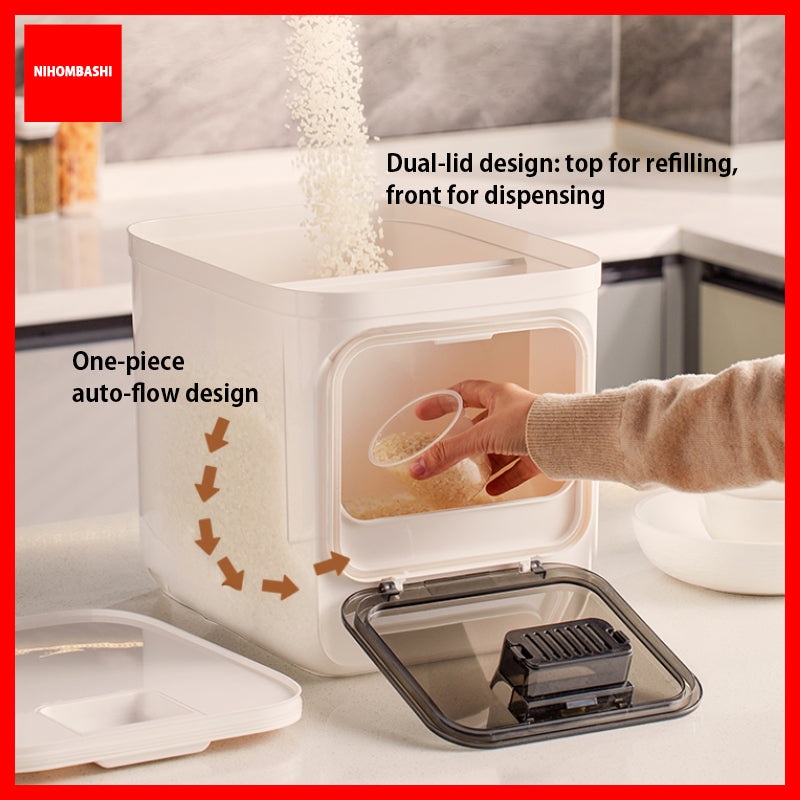 10kg Rice Dispenser Storage Container, Airtight & Insect-Proof