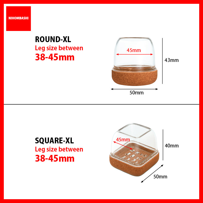 Brown & Clear Chair Leg Floor Protectors, TPE Table & Chair Leg Covers, 4 to 16 Pcs