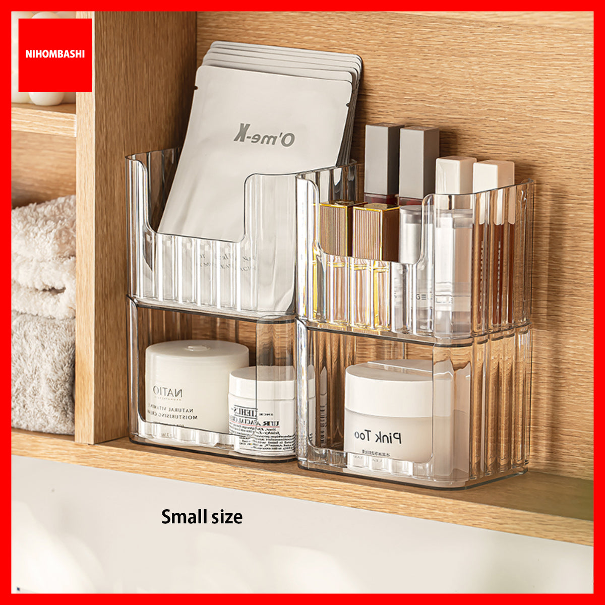 Makeup Organizer Tray Stackable Cosmetic Holder for Mirror Cabinet
