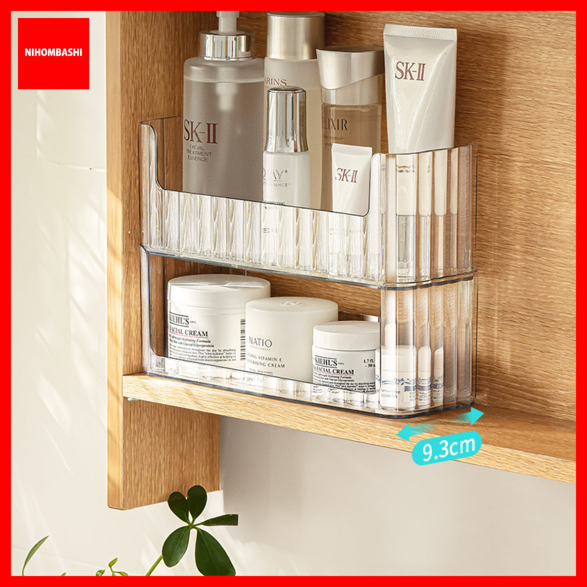 Makeup Organizer Tray Stackable Cosmetic Holder for Mirror Cabinet