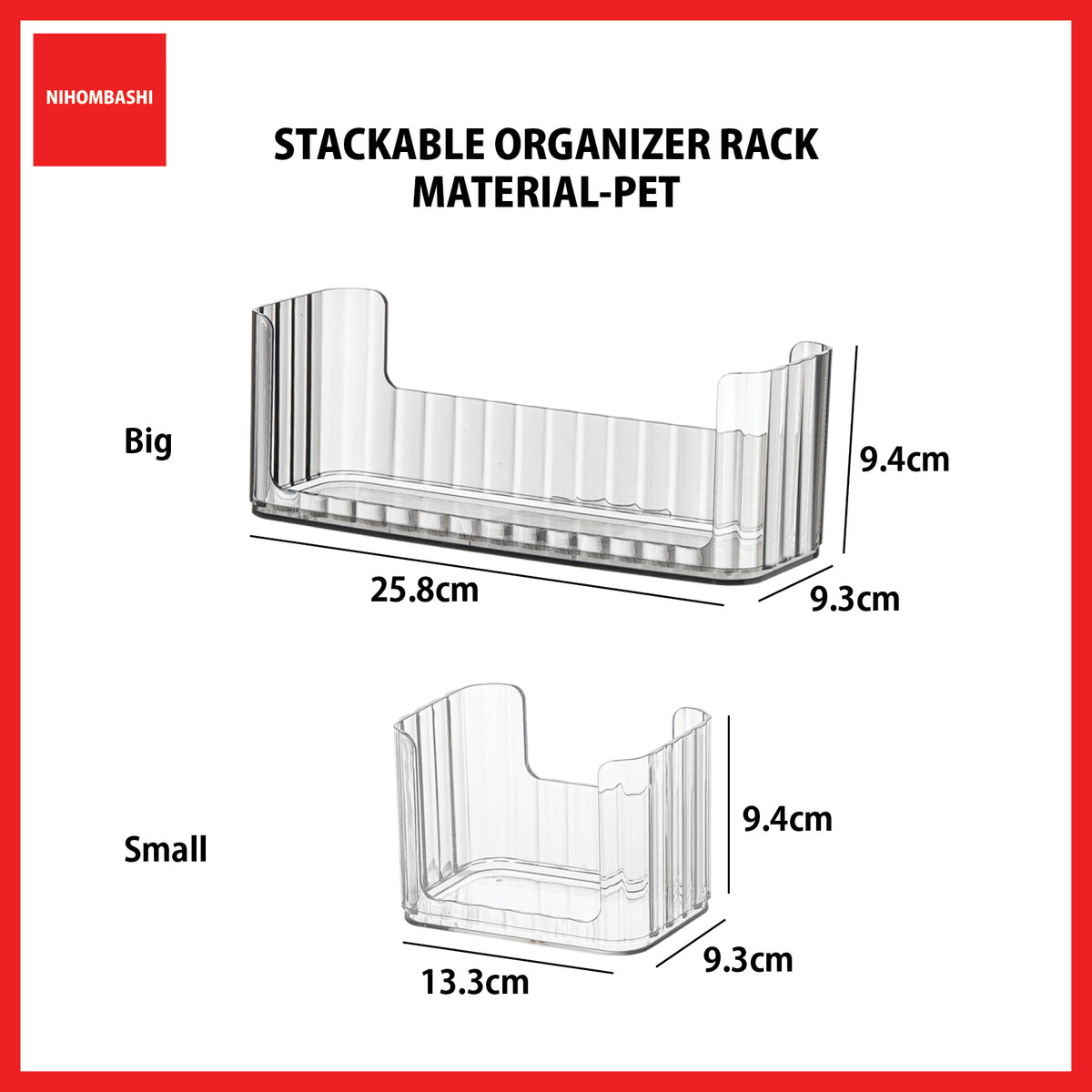 Makeup Organizer Tray Stackable Cosmetic Holder for Mirror Cabinet