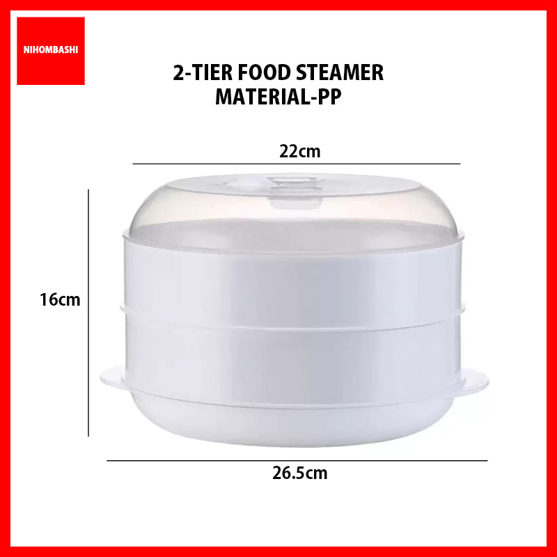 Microwave Steamer with Lid for Buns, Fish & Eggs, Single or 2-Tier