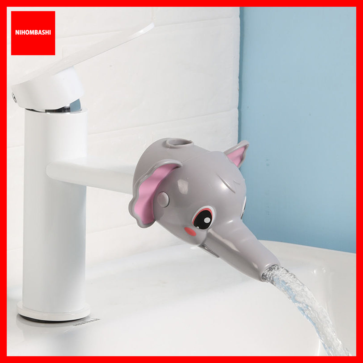 Kids Sink Tap Faucet Extender, Duck and Elephant Spout or Handle