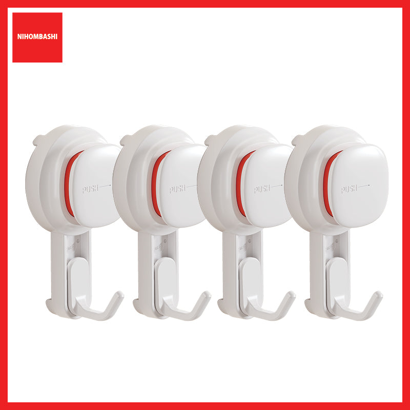 Strong Suction Hook, Reusable Removable No Drill Hanger for Bathroom