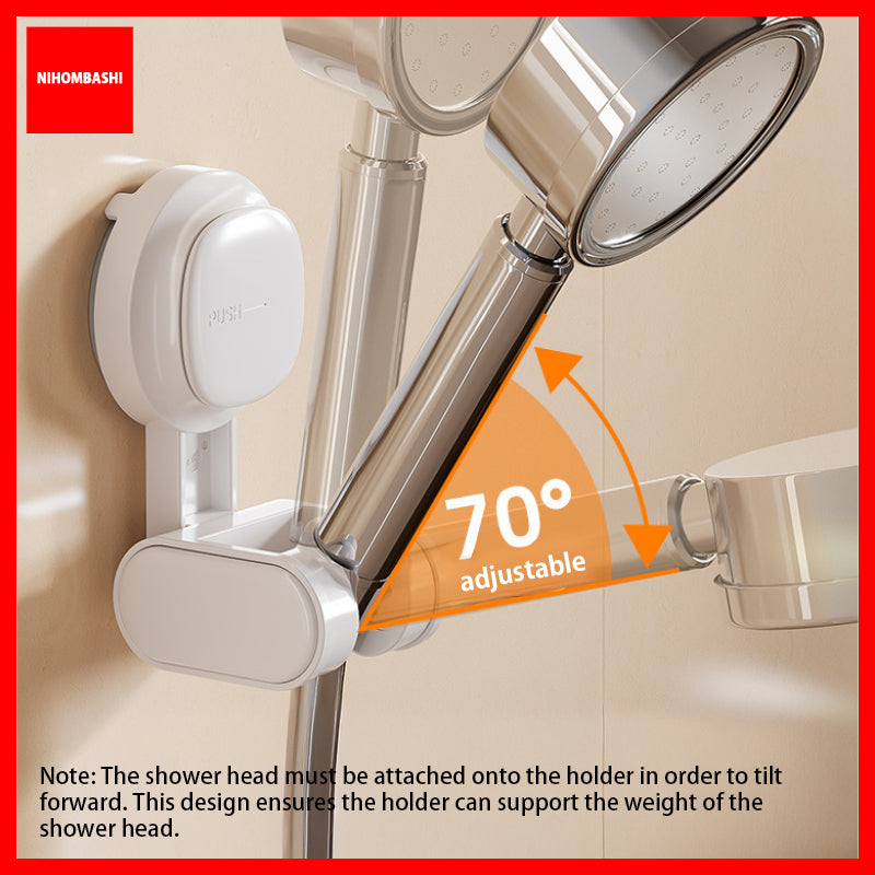 Shower Head Holder Suction Cup No Drill Adjustable Reusable Hook