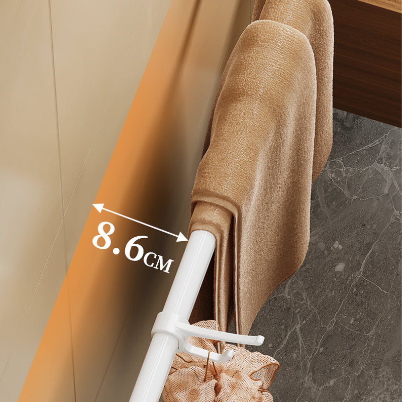 Suction Cup Bathroom Towel Rack with 5 Hooks, No Drill Adjustable Length