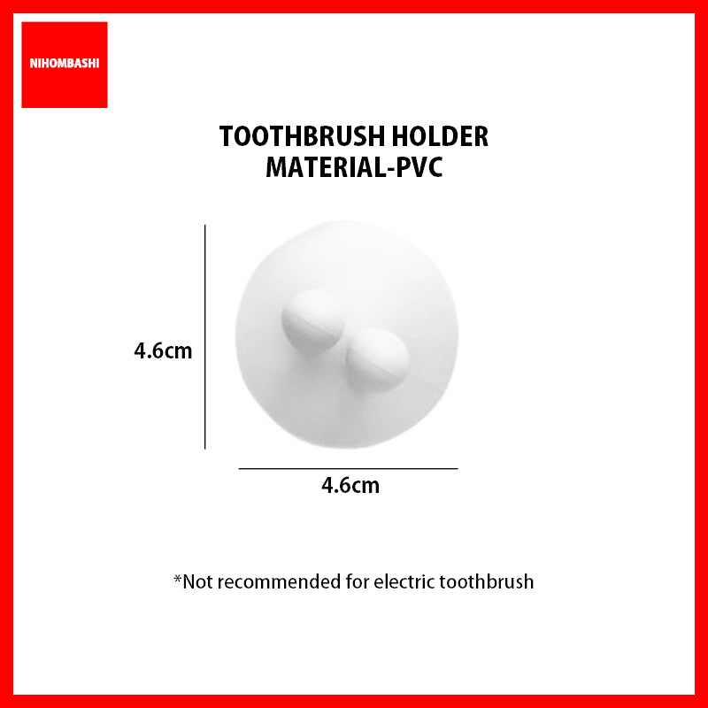 Suction Toothbrush Holder Wall Mount for Bathroom Tiles, No Drill